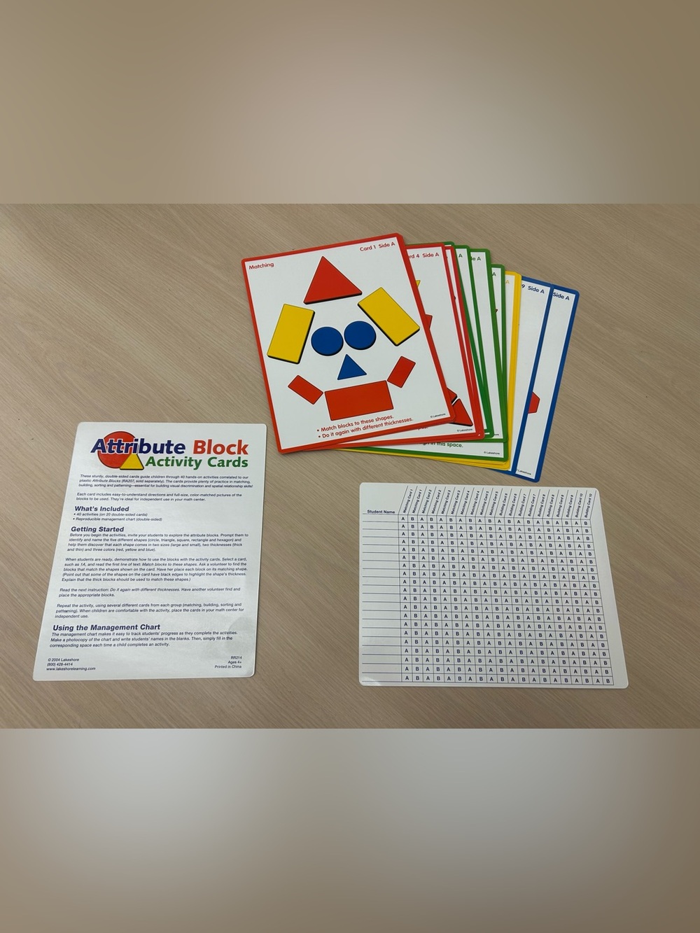 Lakeshore Attribute Block Activity Cards - Multi Color Kids Learning Set